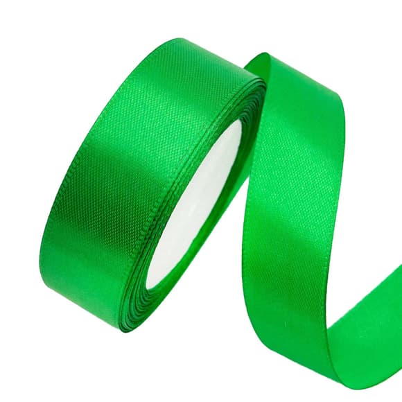 Атласна стрічка для рукоділля АБ-712, 2,5 см x 23 м, зелений