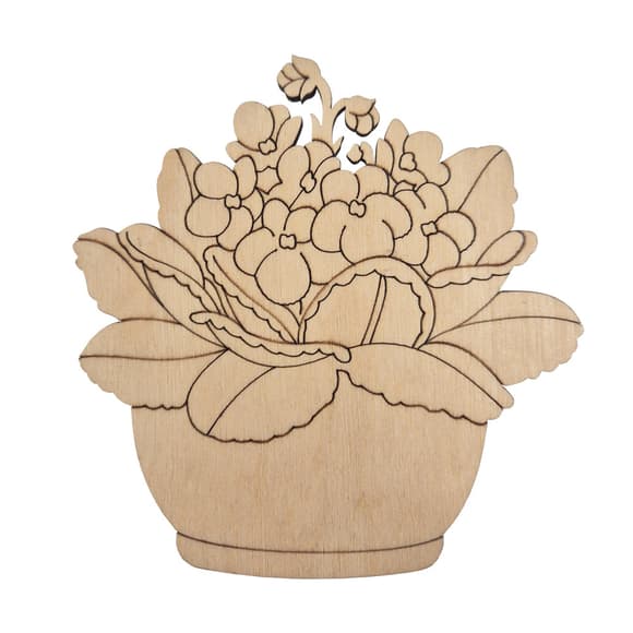 Фигурка для росписи и декорирования "Цветы в горшке" DF10-12-3 дерево