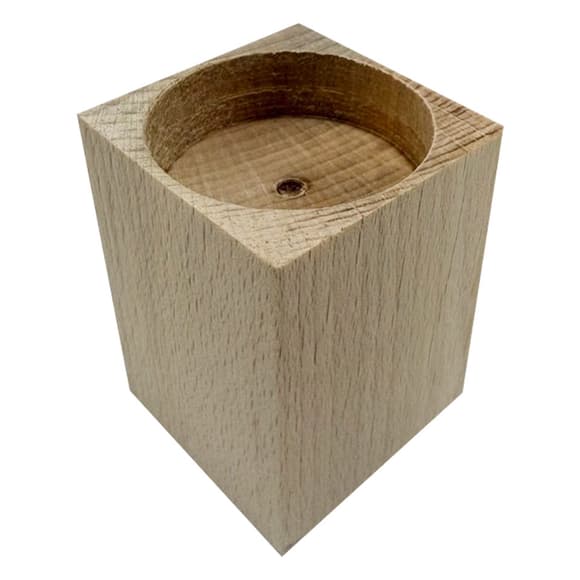 Свічник дерев'яний для свічок-таблеток Candlestick-5, 4,5×4,5×5,5 см