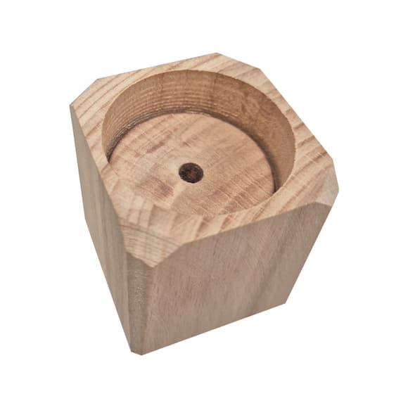 Свічник дерев'яний для свічок-таблеток Candlestick-5, 4,5×4,5×5,5 см