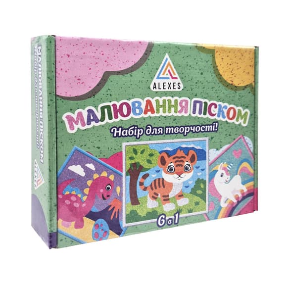 Дитячий набір для творчості Картина із піску Sand Art 6 в 1 КР-003 пісок у пляшках