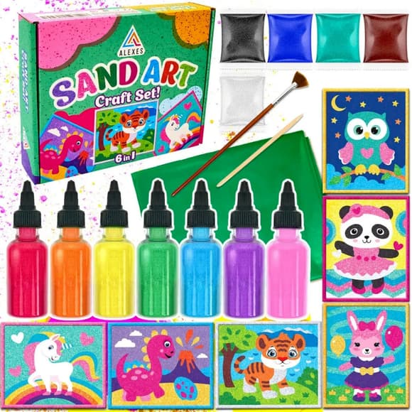Дитячий набір для творчості Картина із піску Sand Art 6 в 1 КР-003 пісок у пляшках
