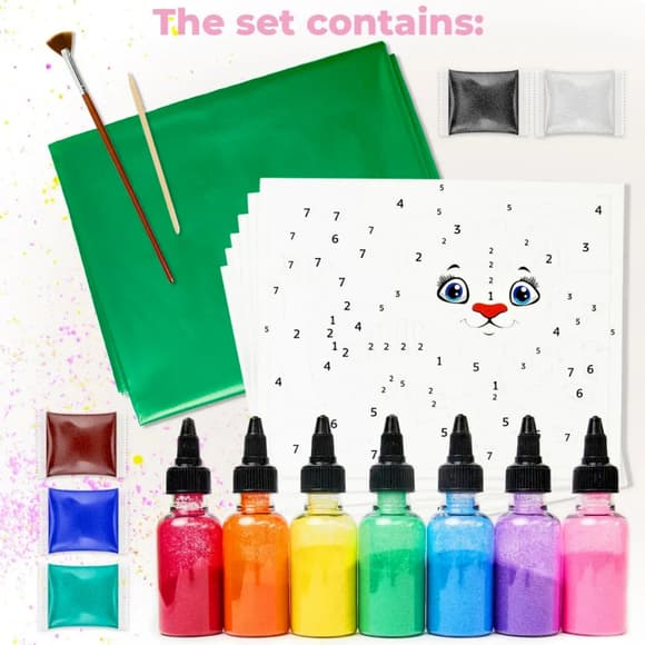 Дитячий набір для творчості Картина із піску Sand Art 6 в 1 КР-003 пісок у пляшках