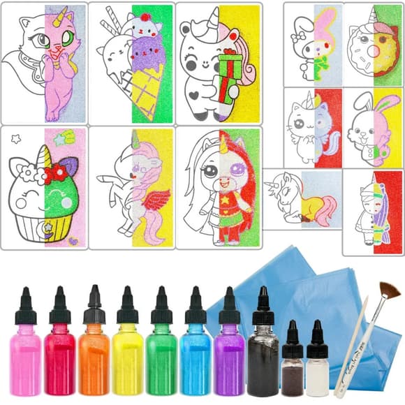 Дитячий набір для творчості Картина з піску Sand Art 12 в 1 КР-008 пісок у пляшках