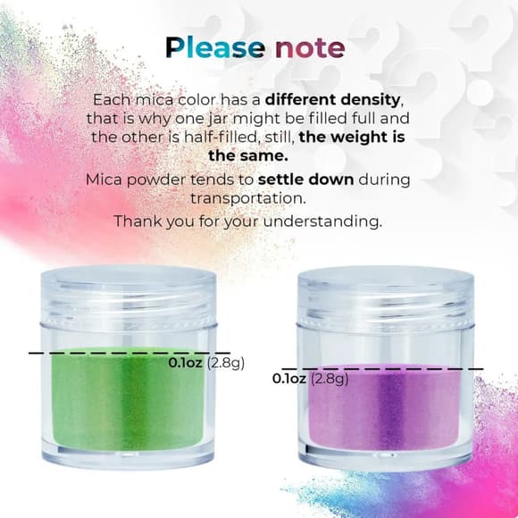 Слюдяной пигментный порошок для творчества MC-004, 36 банок по 2,8 грамма