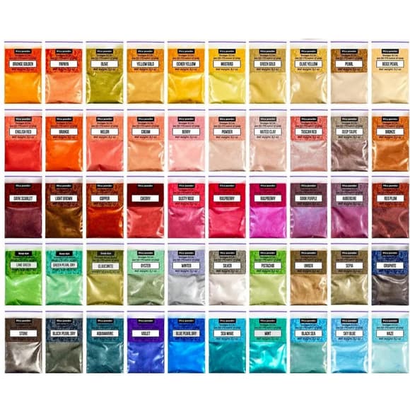 Слюдяний пігментний порошок для творчості MC-005, 50 пакетів по 2,8 грама