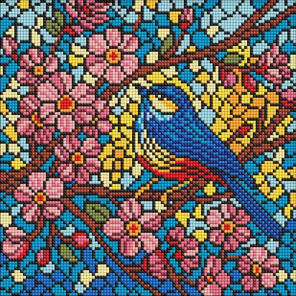 Алмазна мозаїка "Вітраж. Синиця" AMO8326, 30х30 см