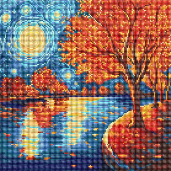 Алмазна м озаїка "Осіння ніч" AMO8333, 40х40 см