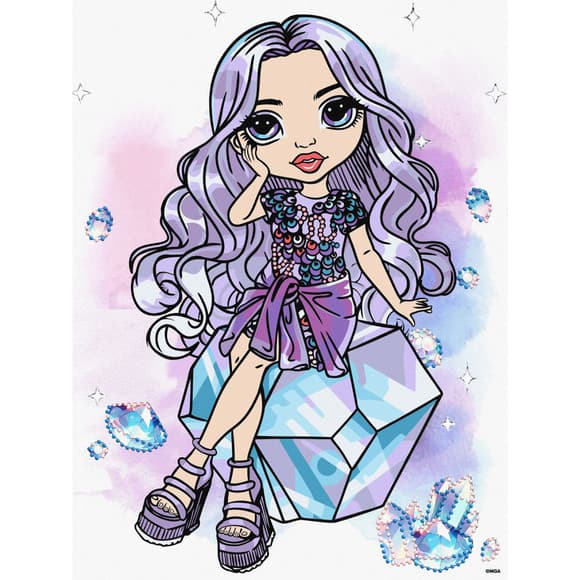 Картина по номерам со стразами "Rainbow High. Violet" KHO1339, 30х40 см