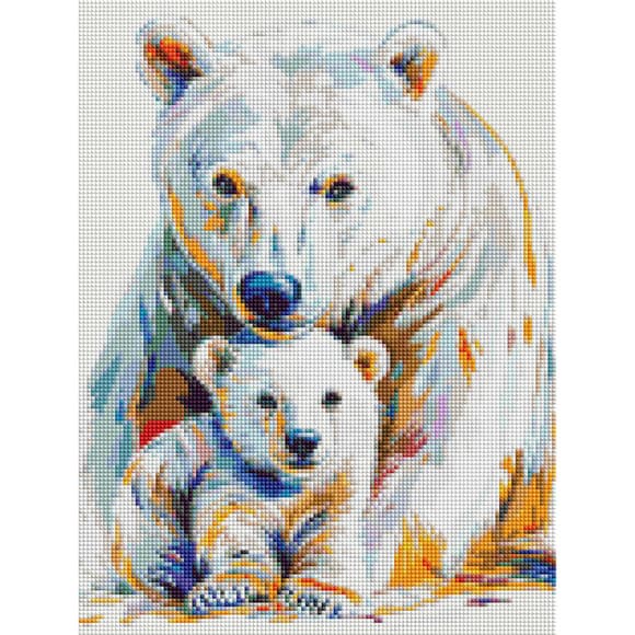 Алмазна мозаїка "Білі ведмеді" DRBS1251, 30х40 см