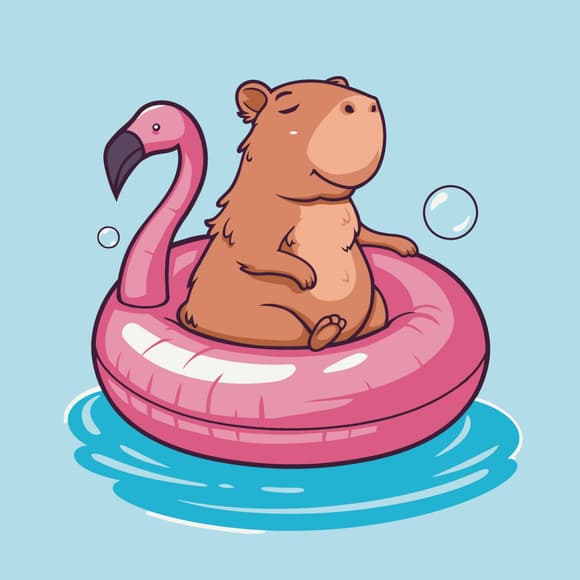 Картина по номерам "Капибара на каникулах" 15616-AC 30x30 см