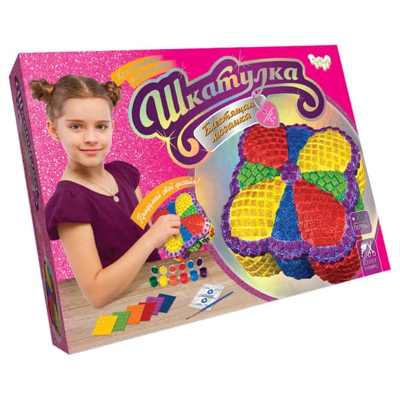 Шкатулка своїми руками Блискуча мозаїка SHR-01-2 для оформлення інтер'єру 