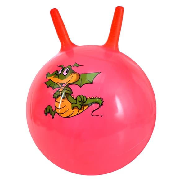 Детский мяч для фитнеса Динозаврик MS 4372(Red) с рожками, 45 см, 350 г