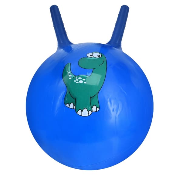 Детский мяч для фитнеса Динозаврик MS 4372(Blue) с рожками, 45 см, 350 г