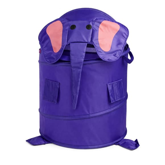 Кошик для іграшок "Слоник" M 1039(Violet) діаметр 37 см, висота 47/57 см, з кришкою