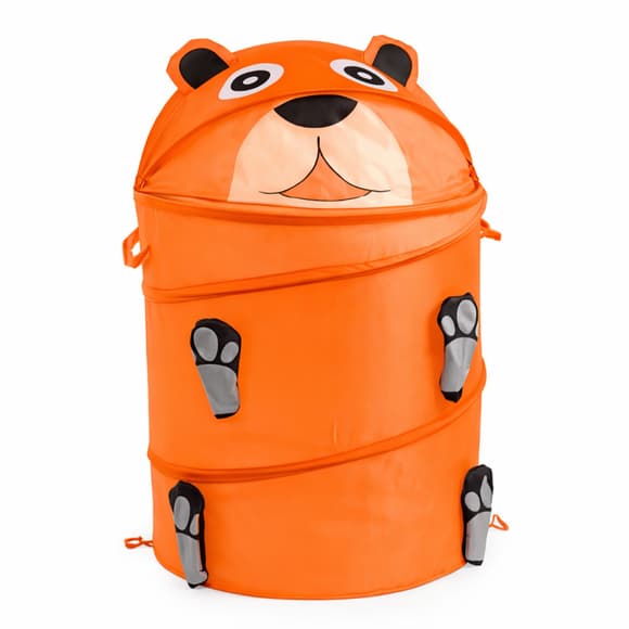 Корзина для игрушек "Медвежонок" M 1039(Orange) диаметр 37 см, высота 47/57 см, с крышкой