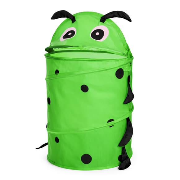 Кошик для іграшок "Гусениця зелена" M 1039(Green) діаметр 37 см, висота 47/57 см, з кришкою