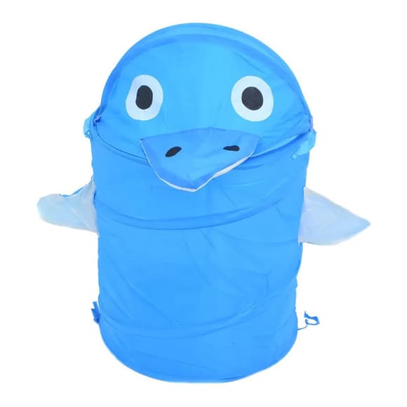 Кошик для іграшок "Дельфін" M 1039(Blue) діаметр 37 см, висота 47/57 см, з кришкою