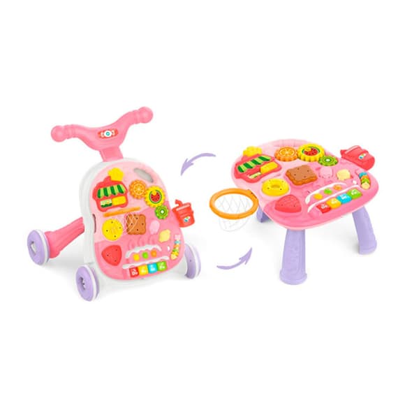 Каталка-ходунки "Веселый бизиборд" HB 0040B с баскетбольный кольцом