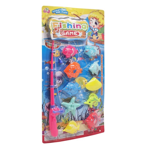 Дитячий ігровий набір Рибалка на магніті 3016(Pink) 1 вудка, 10 рибок