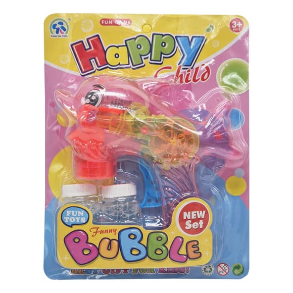 Пистолет с мыльными пузырями Дельфинчик 3333B(Pink) механический, 2 запаски