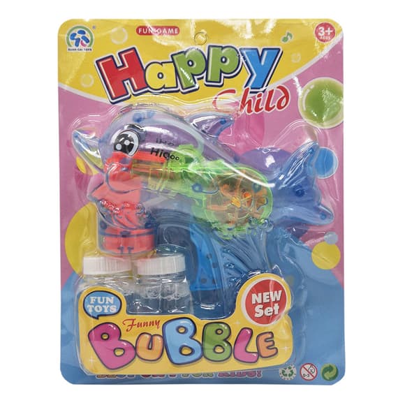 Пістолет з мильними бульбашками Дельфінчик 3333B(Blue) механічний, 2 запаски