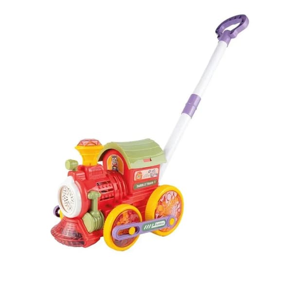 Машина-каталка "Поезд" с мыльными пузырями 134-71A(Red) свет и звук