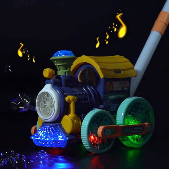 Машина-каталка "Потяг" з мильними бульбашками 134-71A(Blue) світло та звук