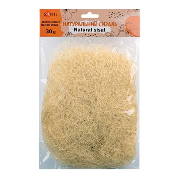 Декоративный наполнитель Сизаль Santi 742783, 30 грамм, белый