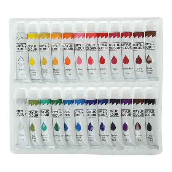 Набір акрилових фарб ArtLine ZB.6664, 24 кольори по 12 мл