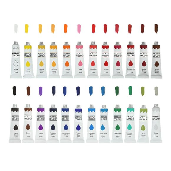 Набір акрилових фарб ArtLine ZB.6664, 24 кольори по 12 мл