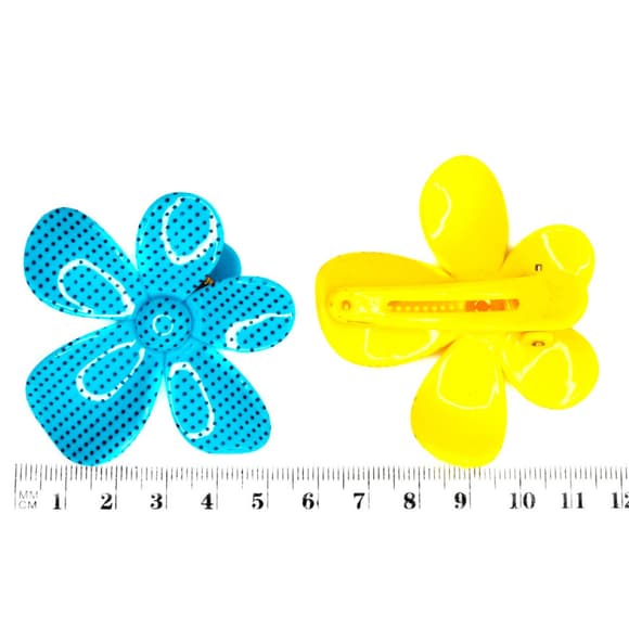 Дитячі затискачі для волосся "Яскраві квіточки в горошок" 0102-032-1, 12 шт