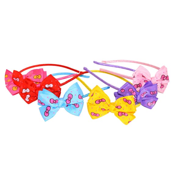 Набір обідків для волосся "Бантики" 0106-024-1, 6 кольорів