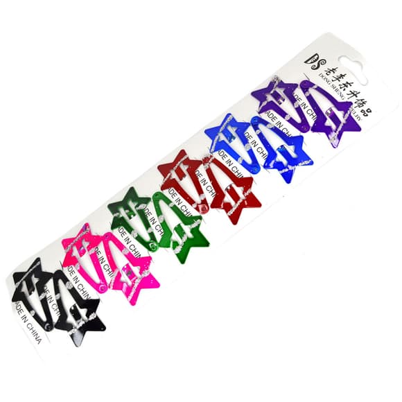 Детские зажимы для волос "Звездочка с блеском" 1200-153-2, 12 шт