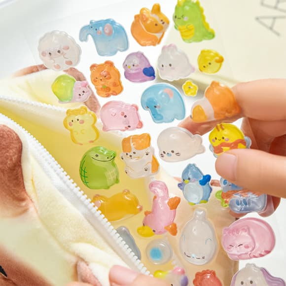 Набір 3D-наліпок "Тікі милі тварини" Tiki Wiki 51369 серії Crystal