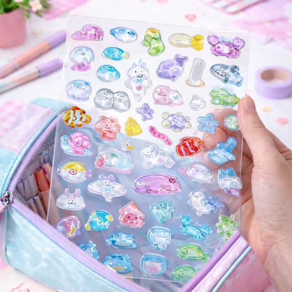 Набір 3D-наліпок "Тікі веселі тварини" Tiki Wiki 51423 серії Crystal