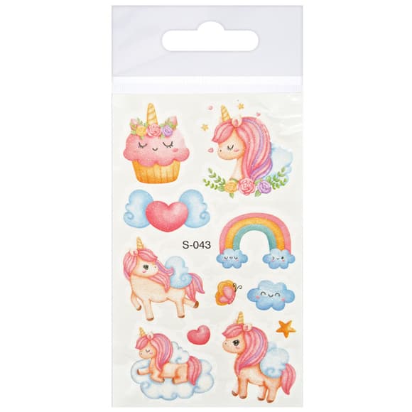 Тимчасові тату для дівчаток "Єдиноріг з глітером" FG240408084A-3, 6,8х12 см