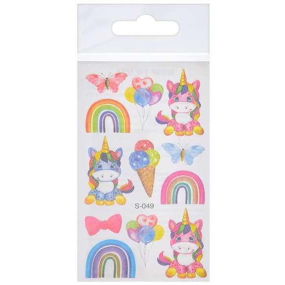 Тимчасові тату для дівчаток "Єдиноріг з глітером" FG240408084A-9, 6,8х12 см