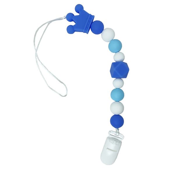 Ланцюжок для пустушки "Корона" MGZ-0511(Blue) силіконовий