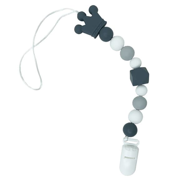 Ланцюжок для пустушки "Корона" MGZ-0511(Gray) силіконовий