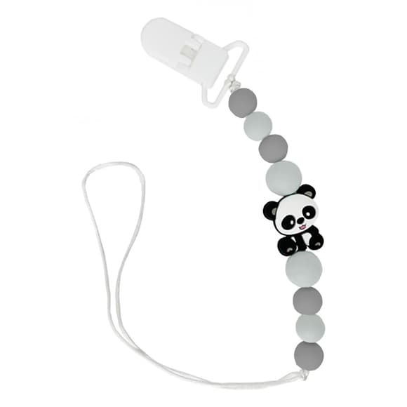 Ланцюжок для пустушки "Панда" MGZ-0509(Gray) силіконовий