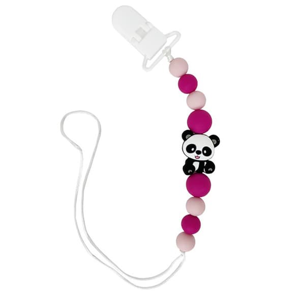 Ланцюжок для пустушки "Панда" MGZ-0509(Crimson) силіконовий