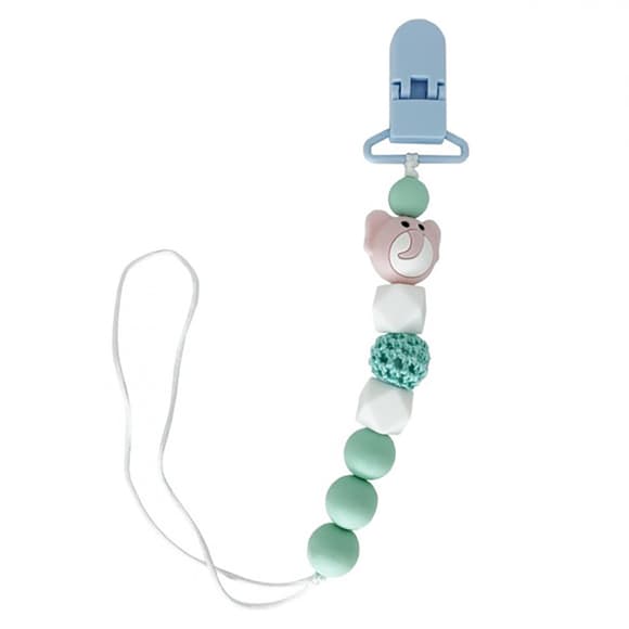 Ланцюжок для пустушки "Слон" MGZ-0508(Turquoise) силіконовий