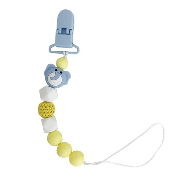 Ланцюжок для пустушки "Слон" MGZ-0508(Yellow) силіконовий