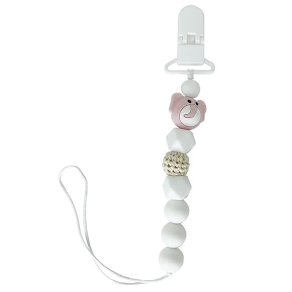 Ланцюжок для пустушки "Слон" MGZ-0508(White) силіконовий