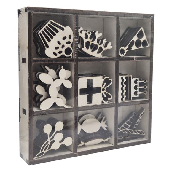 Набір фігурок для творчості "День народження" NF-DR дерев'яні, 45 шт