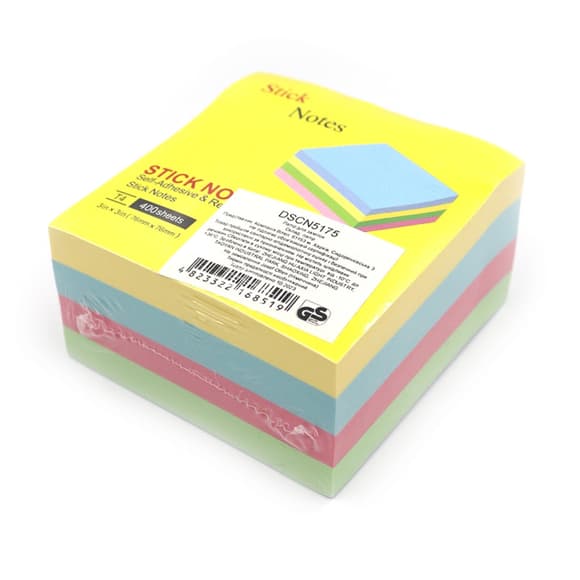 Папір для нотаток самоклеючий DSCN5175, 4 кольори, 400 шт, 76х76 мм
