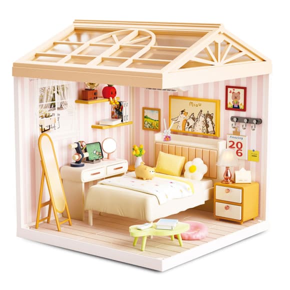 Конструктор-румбокс Спальня Mini House 8004-MH серии "Интерьер", со светом