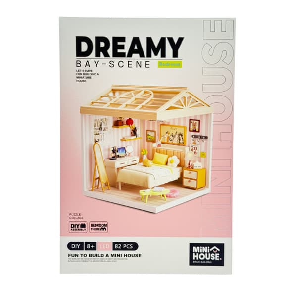 Конструктор-румбокс Спальня Mini House 8004-MH серии "Интерьер", со светом