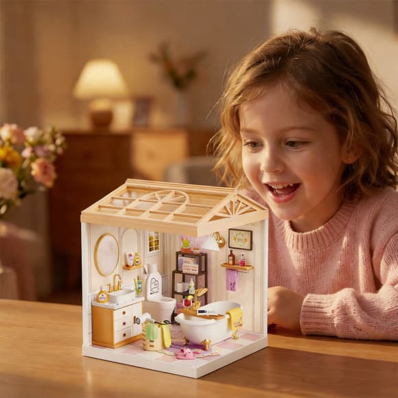 Конструктор-румбокс Ванна кімната Mini House 8009-MH серії "Інтер'єр", зі світлом